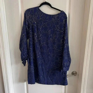 Hutch Blue and Gold Long Sleeve Dress Size XL